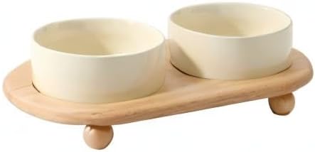 Havniva Raised Cat Water Bowl 5.1” Elevated Ceramic Cat Food and Water Bowl Whisker Friendly Pet Water Bowls for Indoor Cats, Wide Kitten Dish Relieve Whisker Fatigue Non Slip Cat Feeder