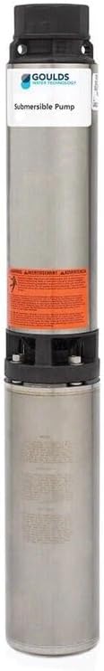 Goulds 18HS10422C, Mid-suction 4" Submersible Water Pump, 1 HP, 18 GPM, 230V, 1 PH, 2 Wire, 8 Stages, 5 Year Warranty
