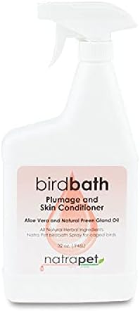 Bird Bath Spray- Plumage & Skin Conditioner with Aloe Vera and Natural Preen Gland Oil 32 oz