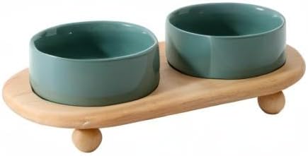 Havniva Raised Cat Water Bowl 5.1” Elevated Ceramic Cat Food and Water Bowl Whisker Friendly Pet Water Bowls for Indoor Cats, Wide Kitten Dish Relieve Whisker Fatigue Non Slip Cat Feeder