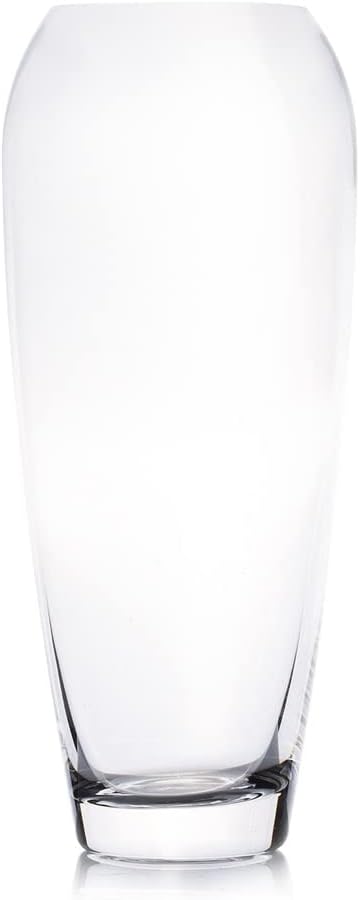 Oval Domed Glass Vase for Flowers, 4" W 9" H Clear Large Domed Bullet Cylinder Floral Vase for Home Decor, Wedding Centerpiece Event (1 Piece)