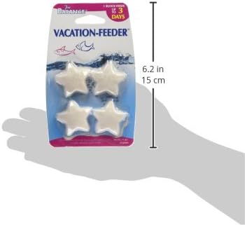 Penn-Plax Pro Balance Vacation Fish Feeder – Slow Release Food that’s Great for Weekend Vacays: 1 Block Feeds up to 3 Days – 4 Starfish Shape Blocks (2 Package) (PBV3)