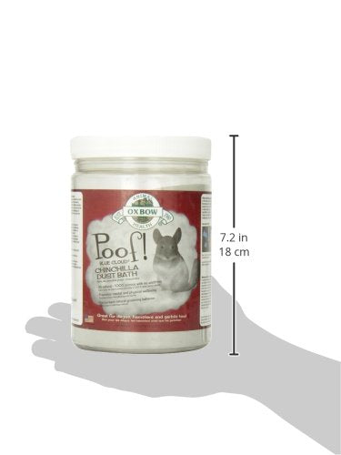 Oxbow Poof! Chinchilla Dust Bath,100% Natural Blue Beauty Dust for Chinchillas,Degus,Gerbils,and Hamsters,Small Animal Grooming,Natural Dusting Powder,2.5 lbs Jar,(Pack of 6)