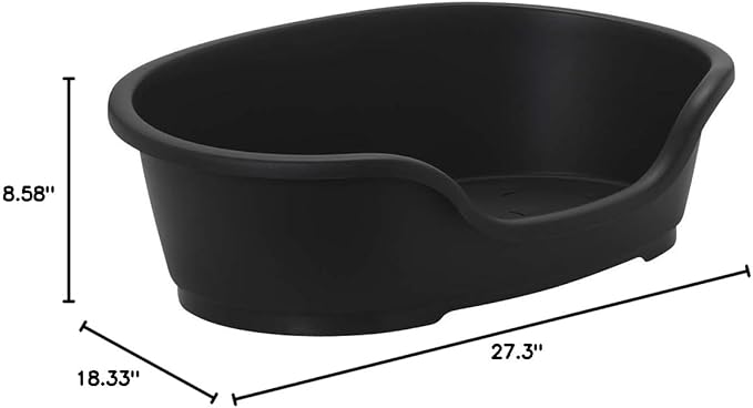 Karlie Do Not Disturb Plastic Dog Bed, 60 cm, Black
