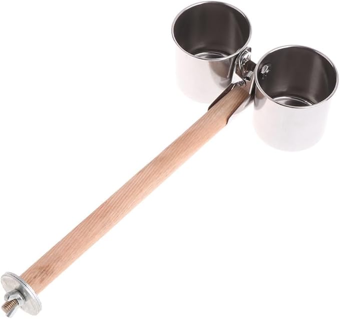 Bird Water Feeder Dishes Food Bowl for Cage Cups Clip On Perches Parrot Stainless Steel Birdcage Bowls with Clamp Toys for Small Birds