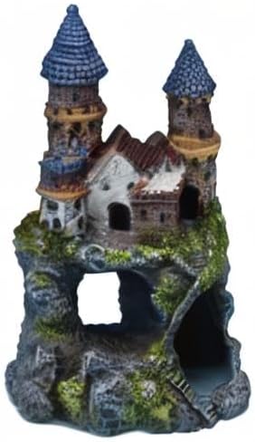 Penn-Plax Age-of-Magic Enchanted Castle Aquarium Decoration – Safe for Freshwater and Saltwater Fish Tanks – Small