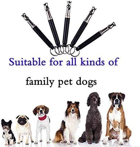 Dog Whistle to Stop Barking, Adjustable Pitch Ultrasonic Training Tool Silent Bark Control for Dogs-2 Free Lanyard Strap with Pack of 2 PCS Pet Whistle