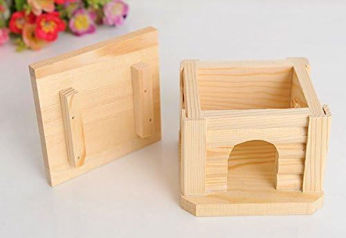 Litewoo Wooden Hamster House Chew Toy Luxury Exquisite House for Mouse Chinchilla Rat Gerbil and Dwarf Hamster