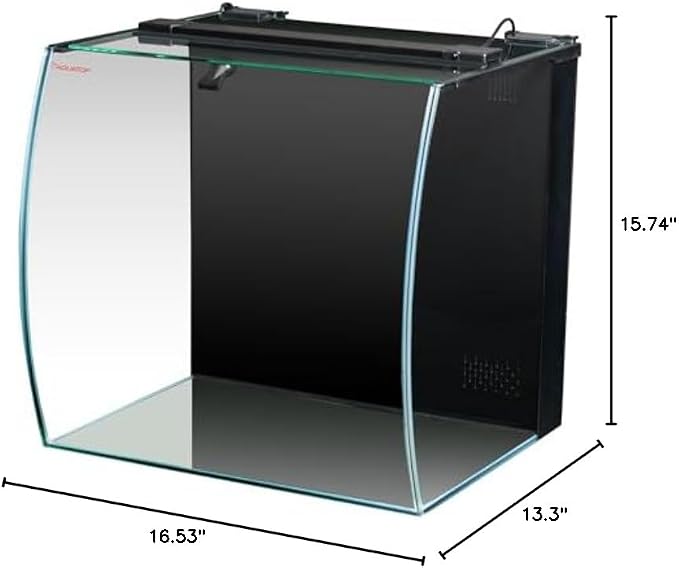 Aquatop 13.5 Gallon Bow Front Glass Aquarium Kit with Filter and LED Lighting - All in One Desktop Fish Tank, Ideal for Freshwater and Saltwater, BFK-13