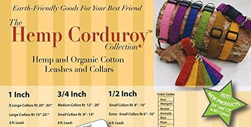 The Good Dog Company- Hemp Corduroy SIX FT Dog LEASHES Available in 9 Colors (Rust, Marigold, Bronze, Avocado, Blue, Plum, Pink, Red, Black) Sold in 1”, ¾”, ½” Widths (1 Inch Width, Red)