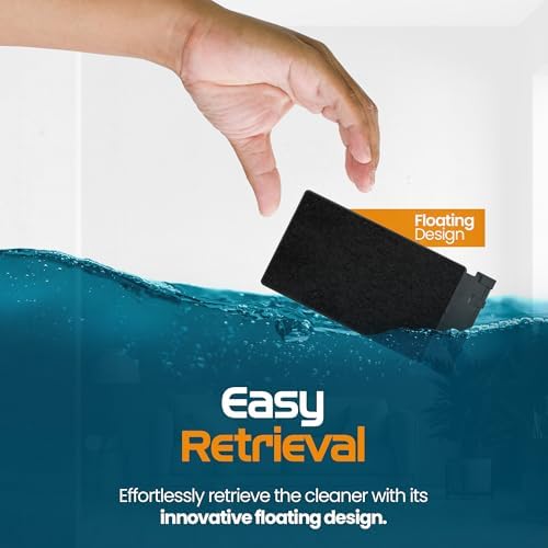 Flipper Cleaner Float - 2-in-1 Floating Magnetic Aquarium Glass Cleaner - Fish Tank Cleaner - Scrubber & Scraper Aquarium Cleaning Tools - Floating Fish Tank Cleaner, Nano