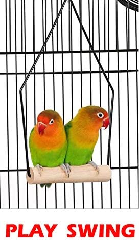 Portable Bird Cage for Quaker Indian Ring Neck Small Parrots Cockatiels Sun Parakeets Green Cheek Conures Finches Canary Budgies Lovebirds Parrotlets with Removable Rolling Stand