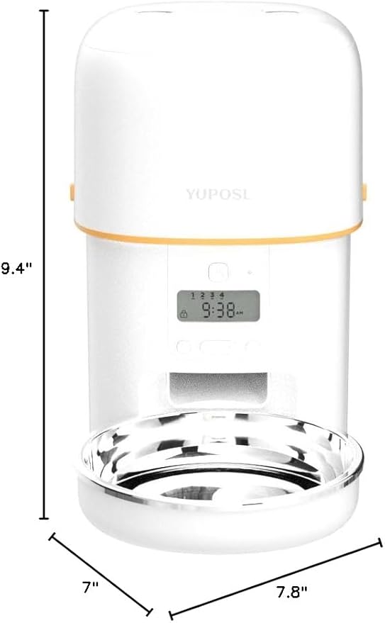 Yuposl Automatic Cat Feeders - 2L Cat Food Dispenser Easy to Use, Timed Automatic Pet Feeder with Over 180-day Battery Life, 1-6 Meals Dry Food Programmable Portion Control Also for Dogs