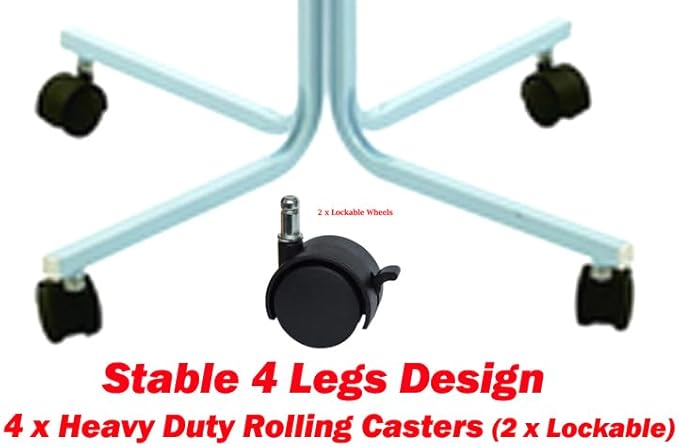 Large 23" Play T-Stand Perch Metal Base Parrot Bird Cage Amazon African Grey Macaw Cockatoo with Lockable Rolling Castors