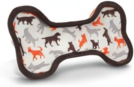 P.L.A.Y. Stuffed Dog Toys, ECO Bones - Extra Durable Squeaker Chew Toy, Great for Teething Puppies & Small, Medium, Large Dog Breeds - Machine Washable, Recycled Materials (Scout & About, Medium)