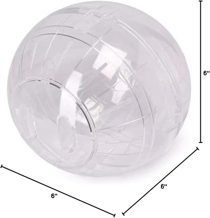Hamster Exercise Ball Silent Hamster Wheel Small Animals Transparent Ball for Dwar Rat Relieves Boredom and Increases Activity (6inch with Stand, Clear)
