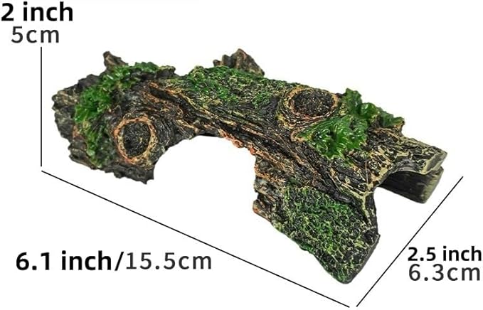 Aquarium Decorations Resin Hollow Tree Trunk Ornament, Fish Hideout for Aquarium, Bettas House Cave Wood House Decor for Fish Tank