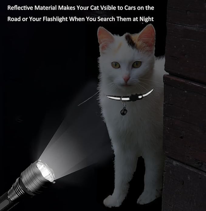 2 Pack Cat Collars Quick Release Reflective Kitten Collar with Bell & Safety Release (Orange)