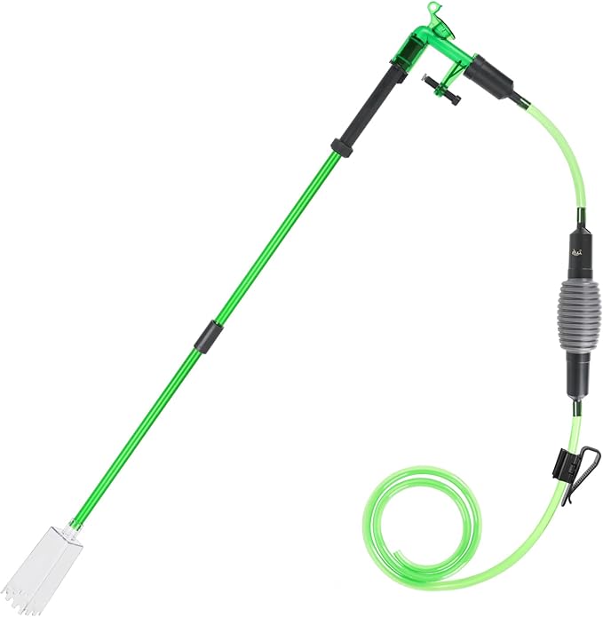 AQQA Aquarium Siphon Gravel Vacuum Fish Tank Cleaner kit,Stress Ball Python Water Changer,Extendable Length and Fixed On Fish Tank,Manually Water Changer Wash Sand L