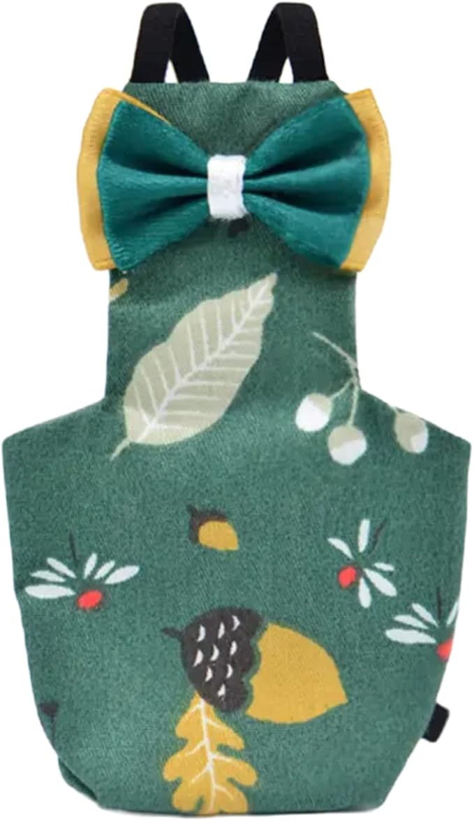 Bird Flight Suits Diapers for Monk Parakeets, Conures, Lovebirds, Cockatiels Flight Suits, Parrot Clothes, Bird Training Nappy Suit Liners Clothes (X-Small,Deep Green)