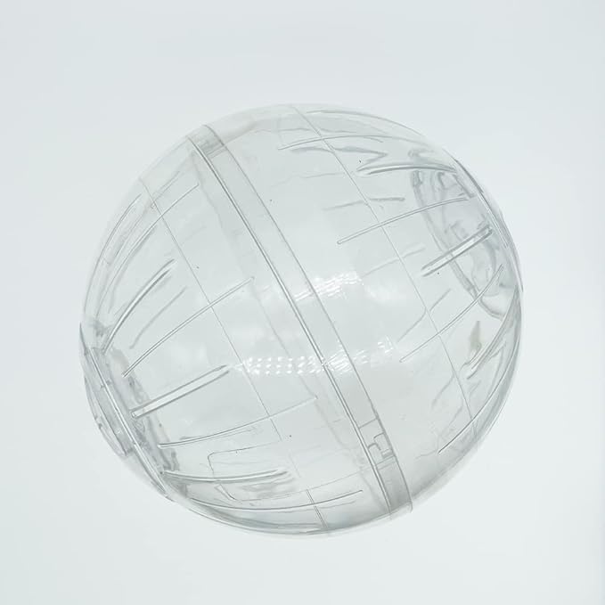 Crystal Hamster Ball for Hamsters Less Than 4 Inches - 6" Guinea Pig Exercise Running Ball - Fitness Wheel for Small Animals - Dwarf Hamster Toy (L, White B)