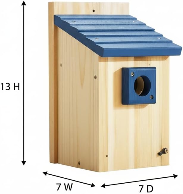 2pk XXXLL Bluebird Houses for Outside,Heavy Duty Western Red Cedar Audubon Bird House for Outdoor,Wall Pole Mountable,1.5” Metal Guard Hole 13/16" Thick, Assembling Need, 2026 Updated Version(A)