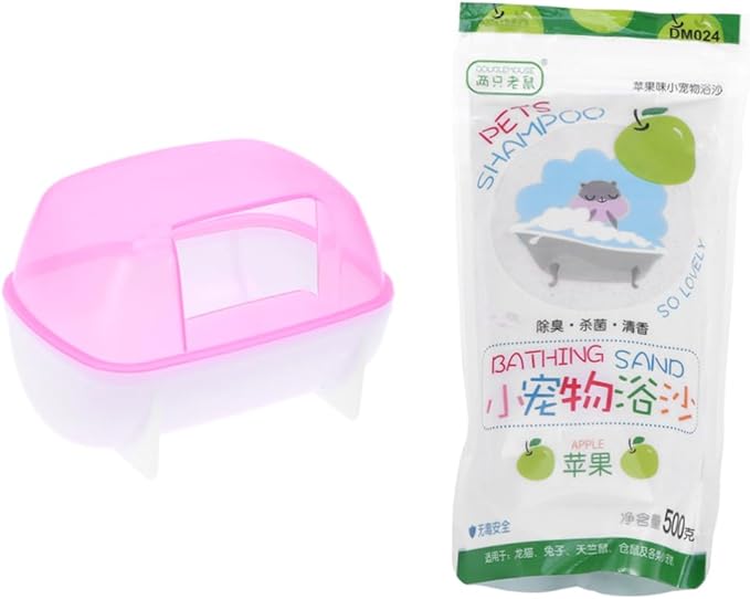 Totority 500g Chinchilla House Bath Room Small Pet Hamster Bathroom Dust Bath Container Powder Stress Relief for Small Animals