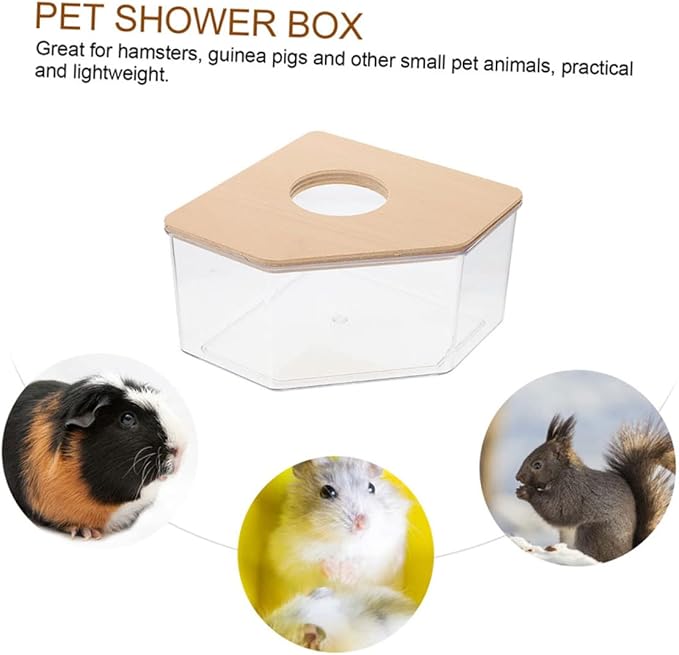 Large Triangle Hamster Bath Room Acrylic Pet Bathing Supplies Dust Bath Container for Chinchilla Guinea Pig