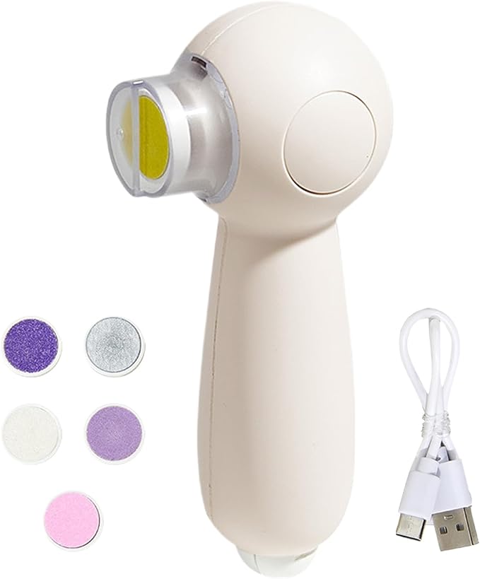 Bird Nail Grinder, Electric Parrot Beak Trimmer, 6 Grinding Heads Tool, 5.12x3.15x1.97 Inches Low Noise Rotary File, 1 Set White Usb Rechargeable, Bird Care for Cockatiel Hamster Small Pet Grooming