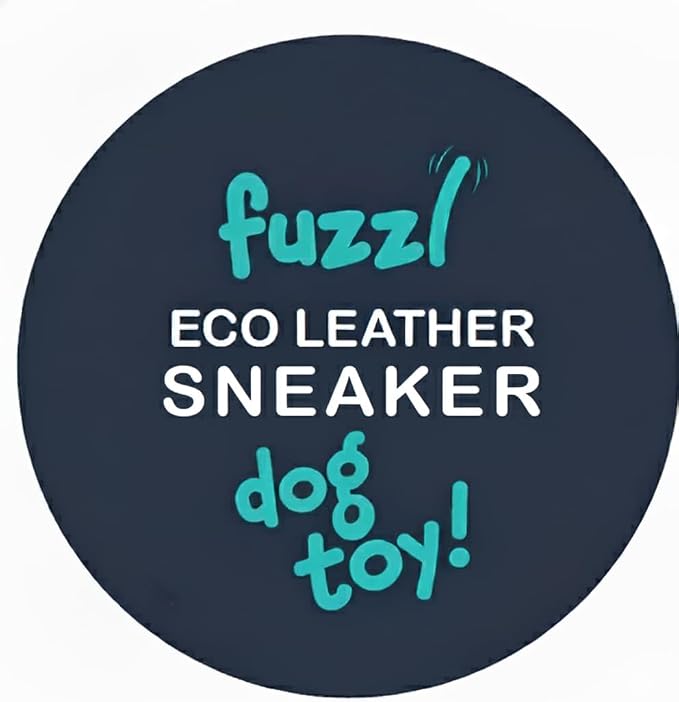 Fuzzl Eco Leather Sneaker Toy Natural and Tough Dog Toys - Long Lasting Chew Toys for Aggressive Chewers - Strong Dog Toy for Dogs and Puppy