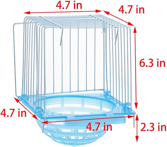4 Pack Bird Hatching Nest Canary Cage Breeding Nest Parrot Shelter Bowl Pearl breeding Box with Barbed Wire Partition