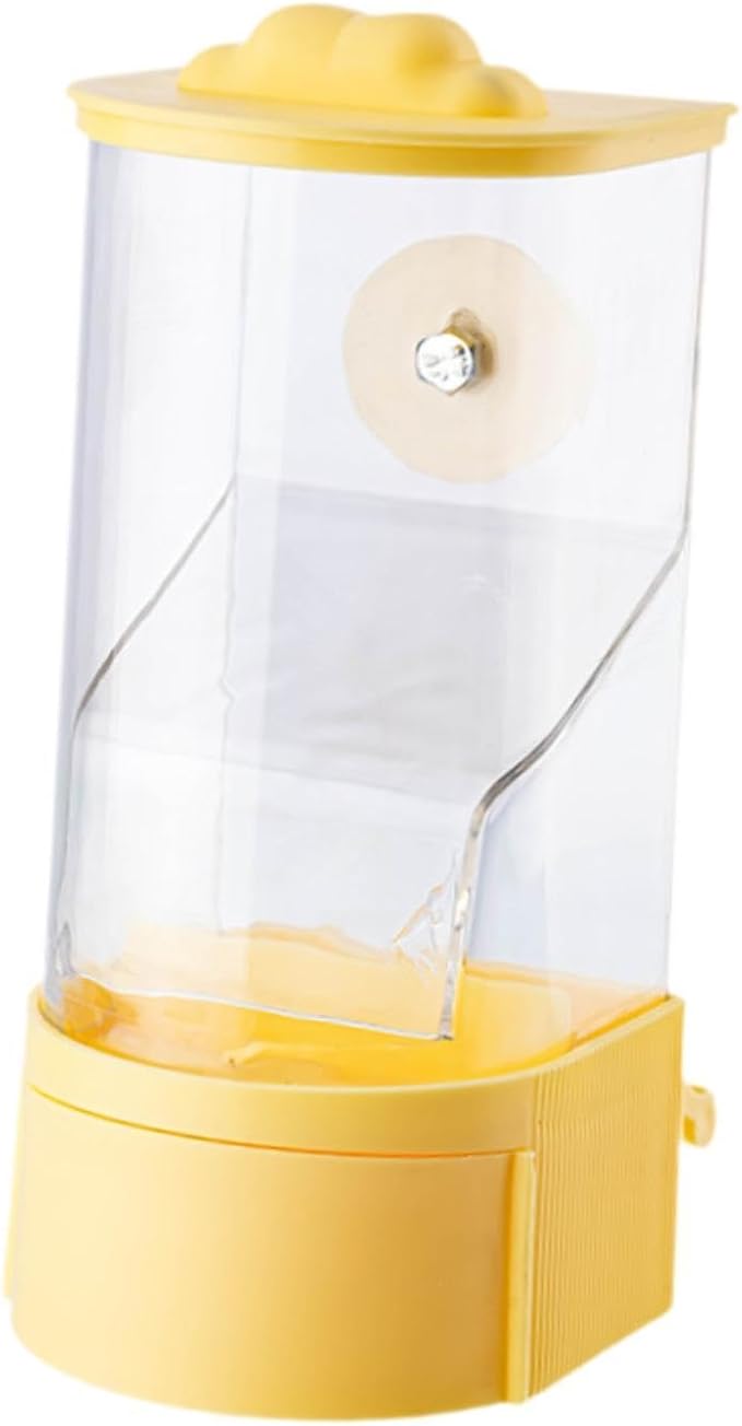 No Mess Bird Feeder Parrot Foraging Feeder Leakproof,Clear,Food Container,Cage Accessories for Parakeet Budgerigar Finch, Yellow