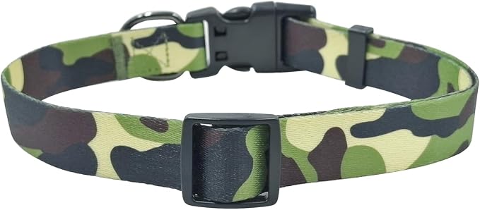 Dog Collar Leash Set, Camouflage Pattern, Polyester Material, Adjustable Collar and 5ft Matching Leash, for Puppy Dogs.(XS, Camo)