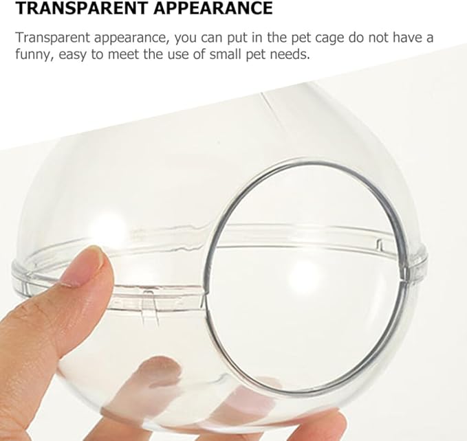 Ipetboom Acrylic Hamster Bathtub Transparent Dust Bath Container for Chinchilla Small Pet Cage Accessory