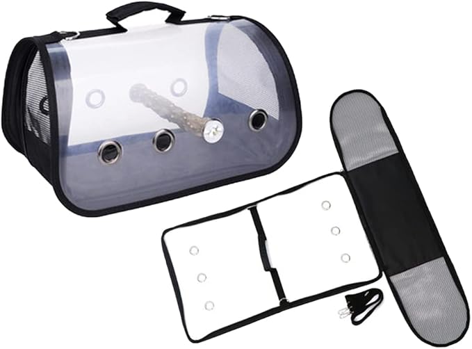 Transparent Parrot Carrying Cage Bird Travel Bag Bird Backpack Carrier with Perches Bird Carriers Tote Bag for Pet Parrots Outdoor Use