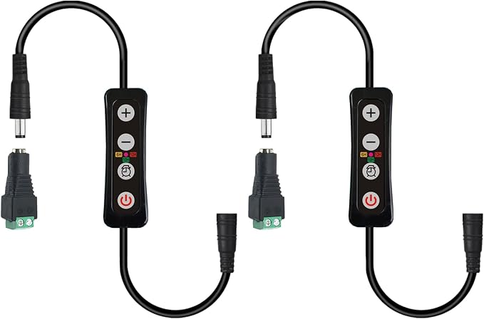 Aquarium Light Timer&Dimmer, Fish Tank Light Controller, 2 Pack | 6/10/12 Hour Auto On/Off, Sunrise Sunset Simulation, Manually Brightness Control 10-100%, 5.5mm x 2.1mm DC Barrel Connector