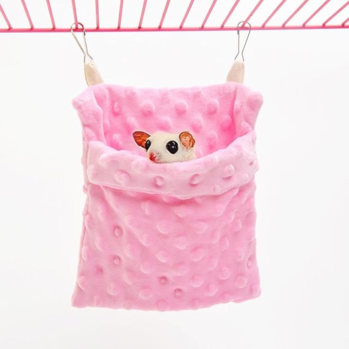 Sugar Glider Bonding Pouch Carrier Bag Sling Sleep Bag with Adjustable Strap for Travel Gliders Ferret Rat Hedgehog Hamster Small Pets (Pink)