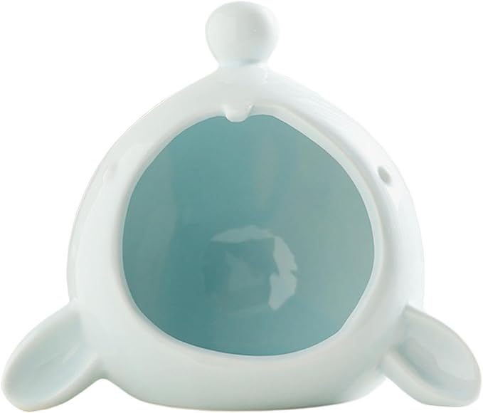 Ceramic Hideout for Hamsters, Cave Shelter for Small Pets, Blue