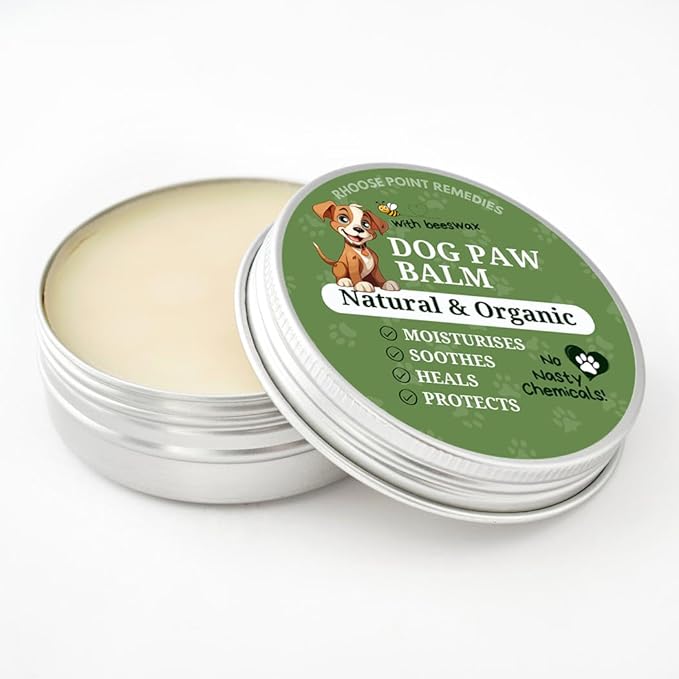 Lick Safe Dog Paw Balm - Softens, Heals, Soothes & Protects Dogs Paws, Noses & Skin. All Natural, Organic Ingredients. Lick-Safe Protection for Dogs with Beeswax (5 fl.oz - Large Tin)