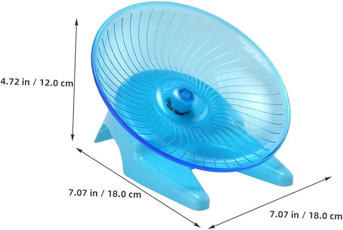 DOITOOL Silent Hamster Exercise Wheel with Stand, Blue Plastic Flying Saucer Spinner for Small Pets, Quiet Running for Gerbils, Mice, and Hedgehogs Suitable for Cage Use