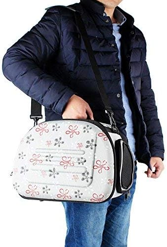 Foldable Pet Dog Carrier Cage Collapsible Travel Kennel - Portable Pet Carrier Outdoor Shoulder Bag for Puppy Dog Cat (S, Grey)