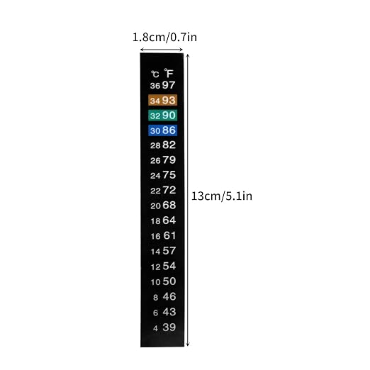 Stick On Thermometer Strip, Digital Aquarium Thermometer Sticker for Brewing, Fish Tank,Kombucha or Fermenting 39-97℉(4-36℃) Adhesive Strip Thermometer (10)