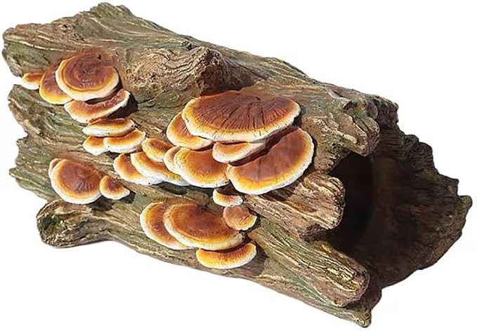 Fish Tank Decorations-Hollow Tree Trunk Aquarium Decorations Aquarium Decorations for Betta Hideout Caves Large Aquarium Décor Thematic Ornaments (Mushroom Trunk)