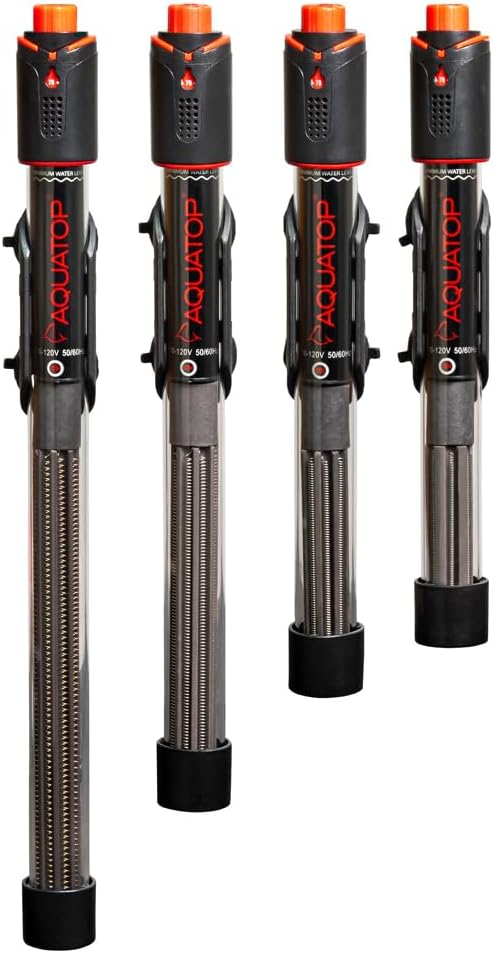 Aquatop 50W GH PRO Submersible Quartz Aquarium Heater – Adjustable Temperature Control, Durable Quartz Glass, Ideal for Freshwater & Marine Fish Tanks Up to 15 Gallons, GHPRO-050W