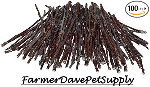 100 Apple Ultra Skinny Chew Twigs for Small Animals