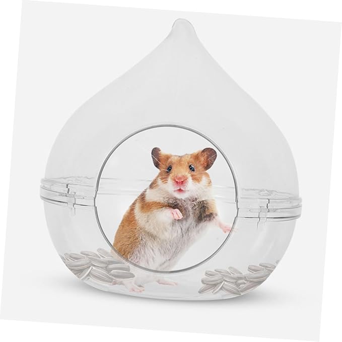 Transparent Hamster Sand Bath Box Small Dust Bath Container for Chinchillas Small Pets Easy to Observe for Bathing Playing Suitable for Hamster Cage Accessories