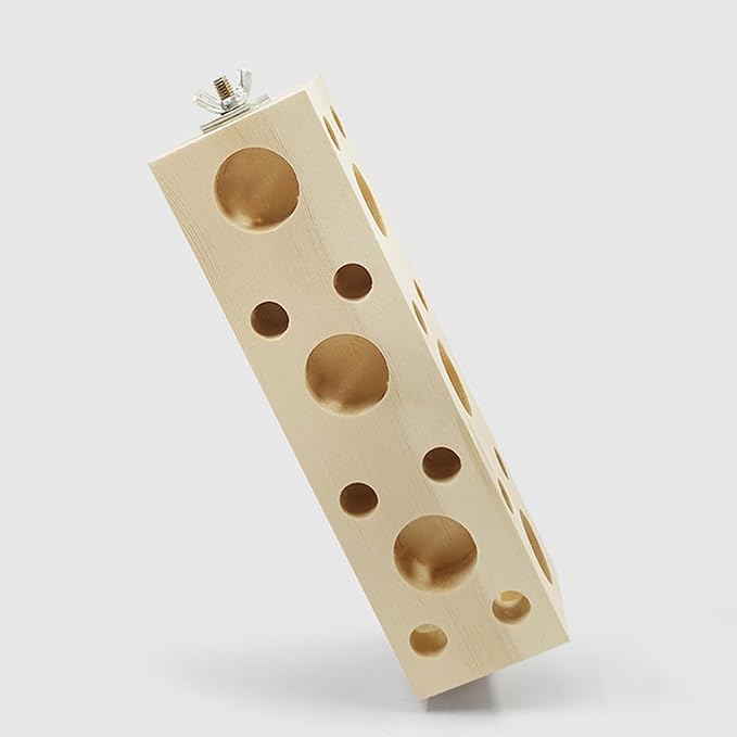 Bird Wooden Block Chewing & Foraging Training Toys for Small Animals - Shredding & Biting Wooden Bird Cage Accessories & Teething Toys for Lovebirds, Parakeets & Cockatiels