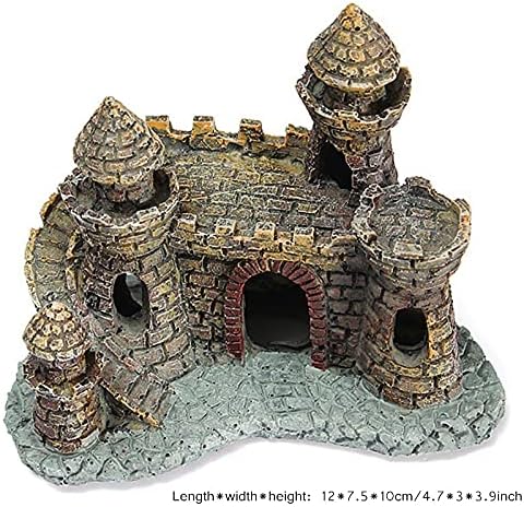 Ulalaza Aquarium Decorations Landscaping Tree Stump Hole Rock Cave Hideouts Stone Fish Tank Resin Driftwood Painted with Realistic Details Over House Supplies Castle Accessories