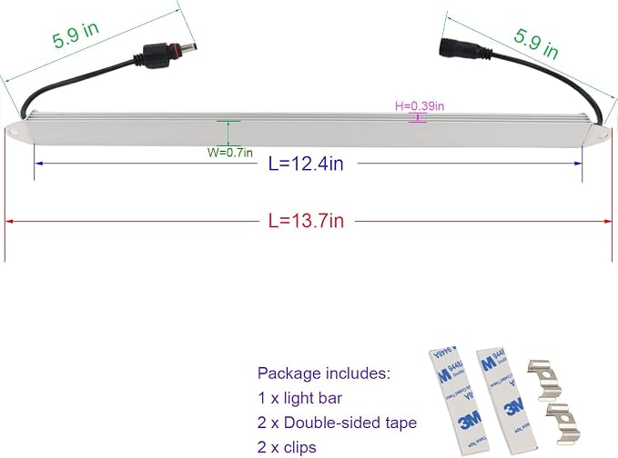 12" Blue 460nm LED Aquarium Fish Tank Light SMD5050 Waterproof IP67 | 18LEDs Aluminum LED Lighting 12V DC Grow Plant Light Bar Marine Reef Aquariums Lighs (No Adapter and Dimmer)