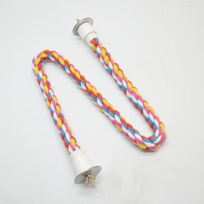 Bird Rope Perches, Colorful Cotton Parrot Toys Comfy Perch for Rope Bungee Bird Toy for Parakeets, Cockatiels, Conures, Lovebirds, Budgie (Small)